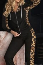 Kadın Uzun Kollu önden Fermuarlı Bağcıklı Viskon Iki Iplik Bluz Ve Pantolon Ikili Takım - Görsel 2