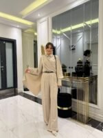 Kadın Uzun Kollu şal Detaylı Bluz Ve Pantolon Ikili Takım (kemer Dahil Değil) - Görsel 2