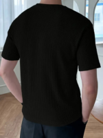 Erkek Kısa Kollu Bisiklet Yaka Triko Tişört - Görsel 3