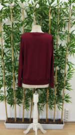 Kadın Uzun Kollu Bisiklet Yaka Desenli Viskon Iki Iplik Bluz - Görsel 5