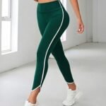 Kadın Yüksek Bel Yan şerit Detaylı Dalgıç Tayt