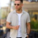 Erkek Kısa Kollu örme Kumaş Pamuklu Gömlek