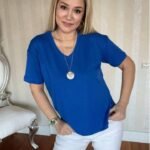 Kadın Kısa Kollu V Yaka Bluz