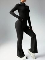 Kadın Uzun Kollu önden Fermuarlı Kısa Dalgıç Bluz Ve Pantolon Ikili Takım - Görsel 3