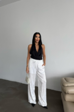 JAKAR SATEN PANTOLON - Beyaz - Görsel 4