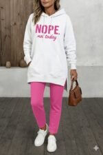 Kadın Uzun Kollu Kapşonlu Bağcıklı Viskon Iki Iplik Sweat - Görsel 4