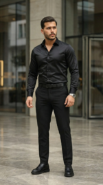 Erkek Saten Klasik Gömlek - Görsel 3