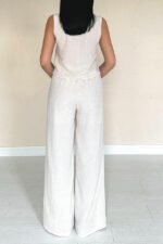 Bej Önü Fiyonklu Keten Takım - Görsel 4