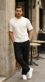 Erkek Duble Kol Basic Tişört - Görsel 3