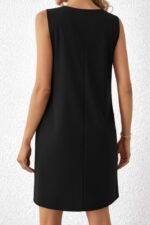 Kadın Askılı V Yakalı Mini Ithal Krep Elbise - Görsel 5