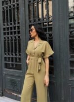 KETEN TULUM BEL BAĞLAMA DETAYLI - Yeşil - Görsel 3