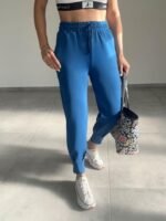 Kadın Uzun Kol V Yaka Kapüşon Detay Sweat Ve Yüksel Bel Eşofman Ikili Takım - Görsel 2