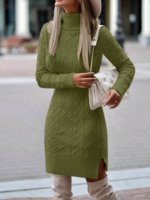 Loren Yünlü Motifli Midi Boy Triko Elbise - Görsel 2