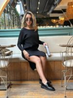 Kadın Uzun Kollu Düşük Omuz Yırtmaç Detay Kaşkorse Etek Bluz Ikili Takım - Görsel 7