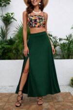 Kadın Yüksek Bel Yandan Yırtmaçlı Uzun Sandy Etek - Görsel 2