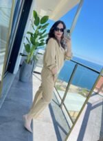 Kadın Uzun Kollu önden Fermuarlı Modal Ceket Ve Pantolon Ikili Takım - Görsel 2