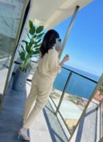 Kadın Uzun Kollu önden Fermuarlı Modal Ceket Ve Pantolon Ikili Takım - Görsel 3