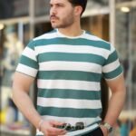 Erkek çift Renk Pamuklu örme Kumaş Kısa Kollu T-shirt