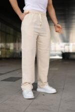 Erkek İthal Yıkamalı Keten Pantolon - Görsel 5