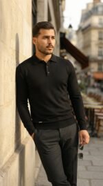 Erkek Düğme Yakalı Triko - Görsel 3