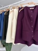 Midi Şortlu Ve Yelekli Viscon Takım 10167 - Görsel 12