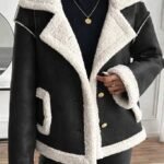 Kadın Uzun Kollu Yakalı önden Düğmeli Cep Detaylı Süet Ceket