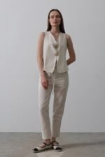 Düğme Detaylı Yelek - Krem - Görsel 3