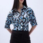 Desenli Saten Gömlek