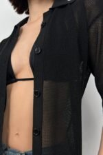 Polo Yaka Fileli Bluz - Görsel 4