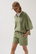 Lazer Kesim Bağcık Detay Şort - Görsel 3