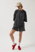 Oversize Lazer Kesim Bisiklet Yaka T-Shirt - Görsel 2