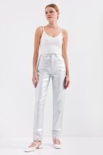 918 İp Askılı Crop Top - Beyaz - Görsel 2