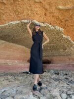 Pamela Kuşakli Vatkali Elbi̇se - Görsel 4