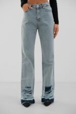 Paçası Yırtık Jean - Görsel 4