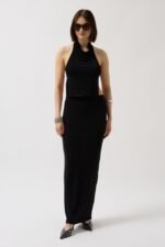 Parlak Kumaş Maxi Etek - Görsel 2