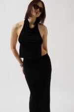 Parlak Kumaş Maxi Etek - Görsel 3