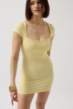 Pencere Detay Mini Dekolte Elbise - Görsel 4