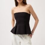 Pileli Straplez Bluz