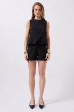 Yandan Düğmeli Dokuma Yelek - Görsel 2