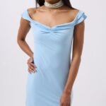 Büzgü Detay Omuz Askılı Mini Elbise