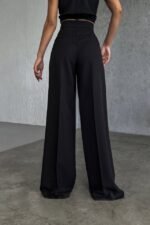 Üç Düğme Detayli Palazzo Pantolon - Görsel 2