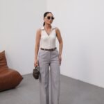 Keten Kemerli̇ Ve Dökümlü Palazzo Pantolon (Kemer Dahi̇l)