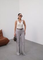 Keten Kemerli̇ Ve Dökümlü Palazzo Pantolon (Kemer Dahi̇l)