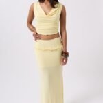 Katlama Bel Detay Maxi Etek