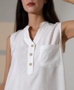 Düğme Detaylı Mini Elbise - Görsel 2