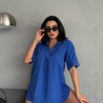 Yırtmaç Detaylı Tunik Gömlek