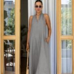 V Yaka Paraşüt Elbise