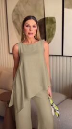 Asimetrik Bluz - Pantolon İkili Takım - Görsel 2