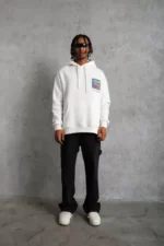 Erkek Patel Six Baskılı Kapüşonlu Sweat - Beyaz - Görsel 3