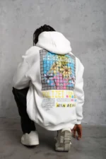 Erkek Patel Six Baskılı Kapüşonlu Sweat - Beyaz - Görsel 4